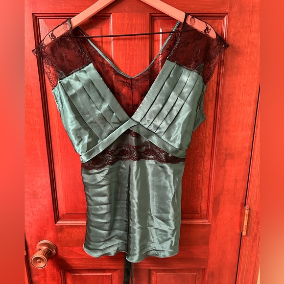 MORBID THREADS VTG  Gorgeous polyester and lace tie back blouse. Size XL - Picture 2 of 7